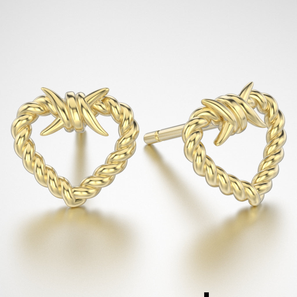 Barbwire Heart Earring