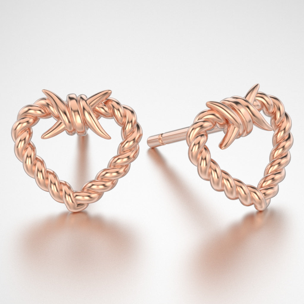 Barbwire Heart Earring