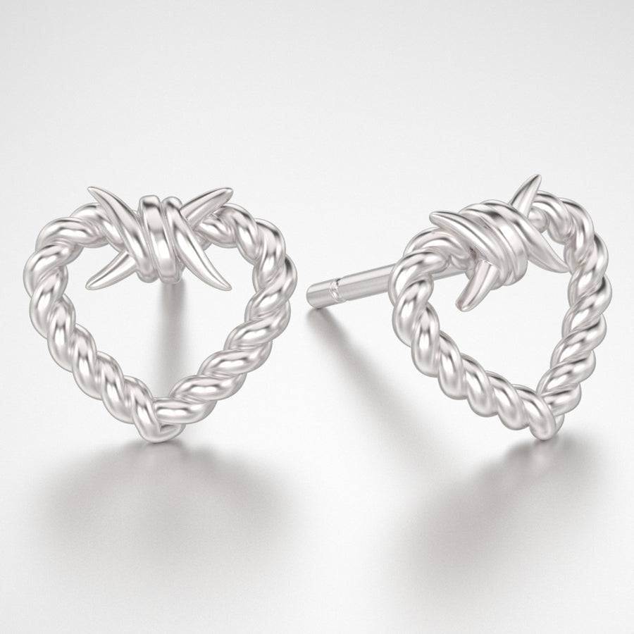 Barbwire Heart Earring