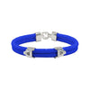 Stingray Arrow Bracelet in Sterling SIlver with Black Diamonds - Cobalt Blue