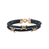 Black Python Barbwire Bracelet with Pure 14k Gold Barbwire Style Accents
