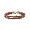 Brown Python Barbwire Bracelet with Pure 14k Gold Barbwire Style Accents