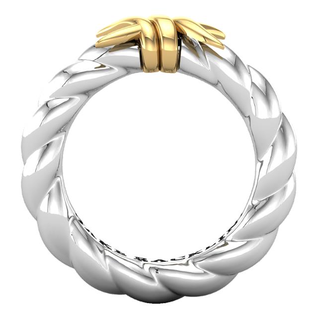 Two-Tone Single Barbwire Ring - Large