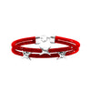 Womens's Red Stingray Bracelet with Pure Silver Barbwire Style Accent