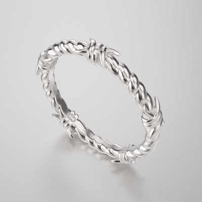 Solid Gold Quintuple Barbwire Ring - Small