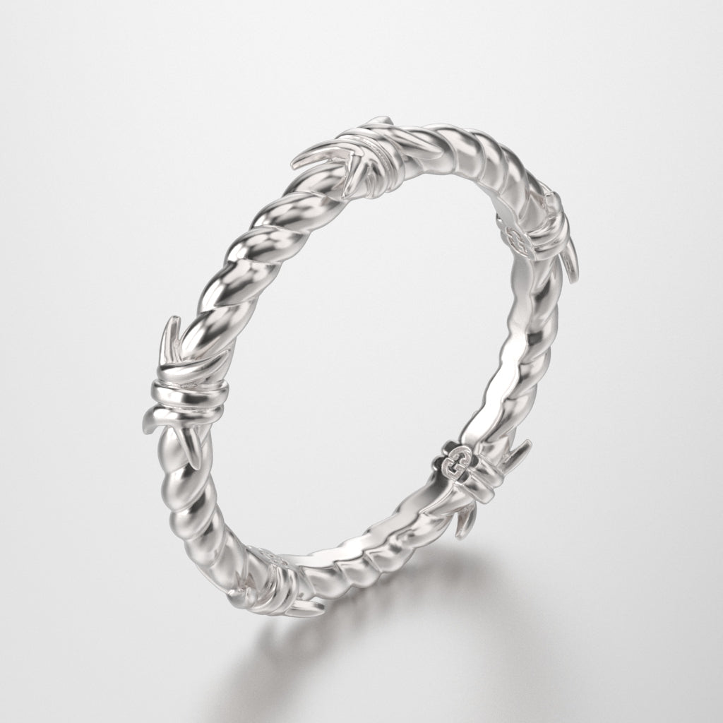 Solid Gold Quintuple Barbwire Ring - Small