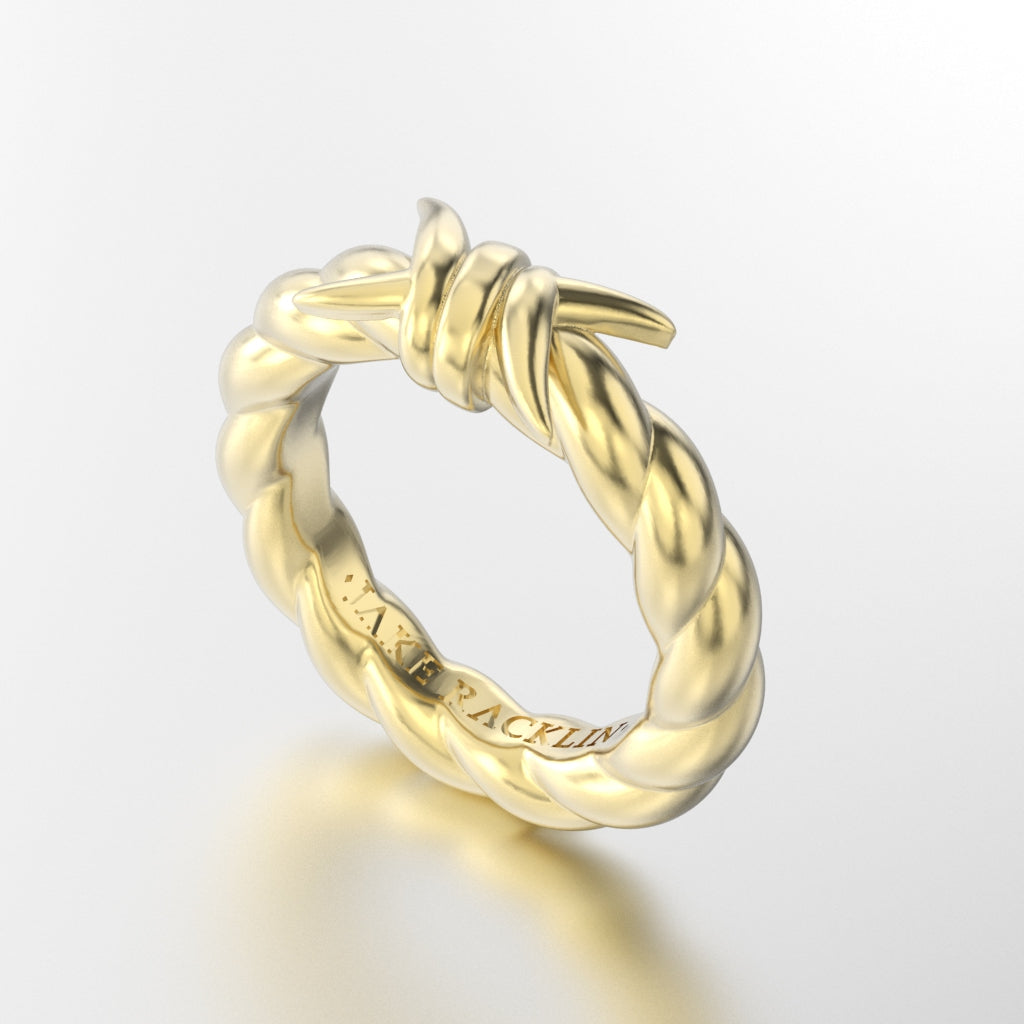 Solid Gold Single Barbwire Ring - Large