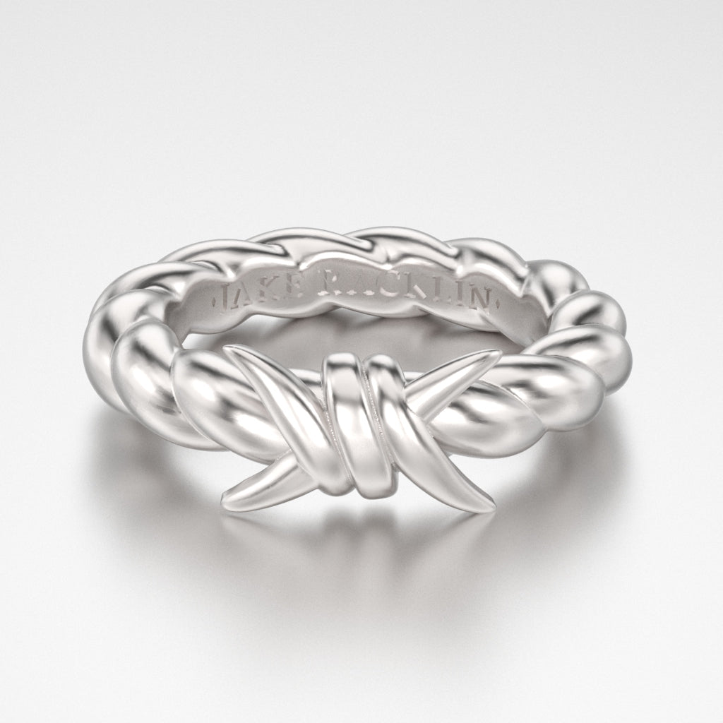 Solid Gold Single Barbwire Ring - Large
